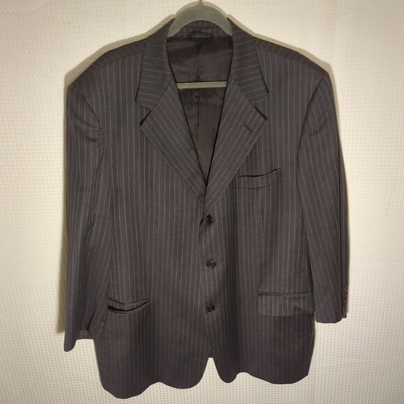 Roberto Villini 48R Blazer Men's Italy Wool Pinstripe Bold Stripe Suit Jacket - Picture 1 of 10